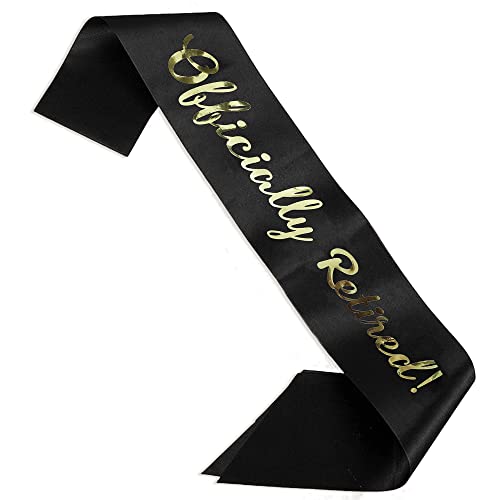 WOBBOX Happy Retirement Sash, Officially Retired Sash, Retirement Party Decorations-(FP3517)
