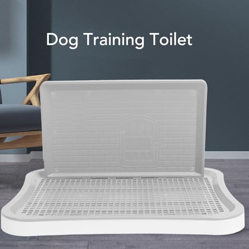 Hundetrainings-Toilette, Hundetöpfchen-Trainingstablett mit Wandsäule, Haustier-Hundetrainings-Toilette für den Innenbereich, Hundetöpfchen-Trainings-PIPI-Pad-Halter für Große,