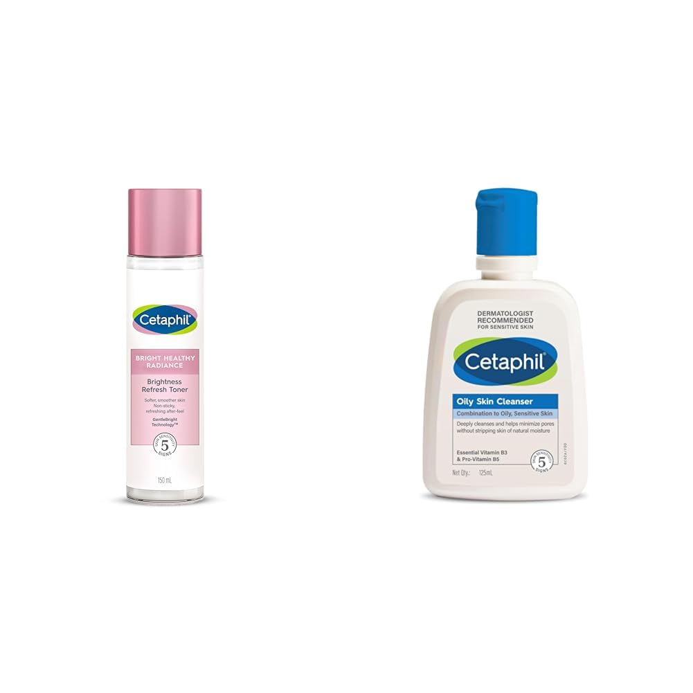 Bright Healthy Niacinamide Vitamin B3 Sea Daffodil Extract Radiance Refresh Toner Cream White Pack of 150 ml Oily Skin Cleanser Daily For Oily Acne Prone Skin Gentle Foaming 125Ml