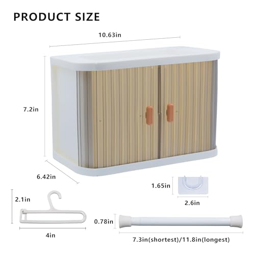Foldable Doll Wardrobe Storage Box Compatible with Labubu Clothes with 10 Hangers & Rod - Stackable Organizer Cabinet for 15/17cm Doll Clothes with Dust-Resistant Cover and Display Shelf — view 5