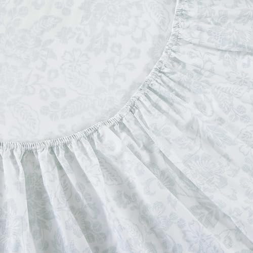 Image of Stone Cottage - Sheet Set, Crisp & Breathable Percale Cotton Bedding with Matching Pillowcases, 200-Thread Count, Deep Pocket, Vintage Inspired Home Essentials (Mae Sag Green, King)
