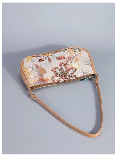 Image of Verdusa Women's Beaded Floral Square Sequin Bag Top Handle Underarm Shoulder Handbags