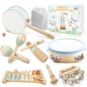Miljgte Instrumentos Musicales Infantiles Instrumentos Musicales Bebe Tambor Infantil Madera Juguetes Instrumentos Percusión Educativo Juguetes Bebe Regalos para Niños Navidad y Cumpleaños