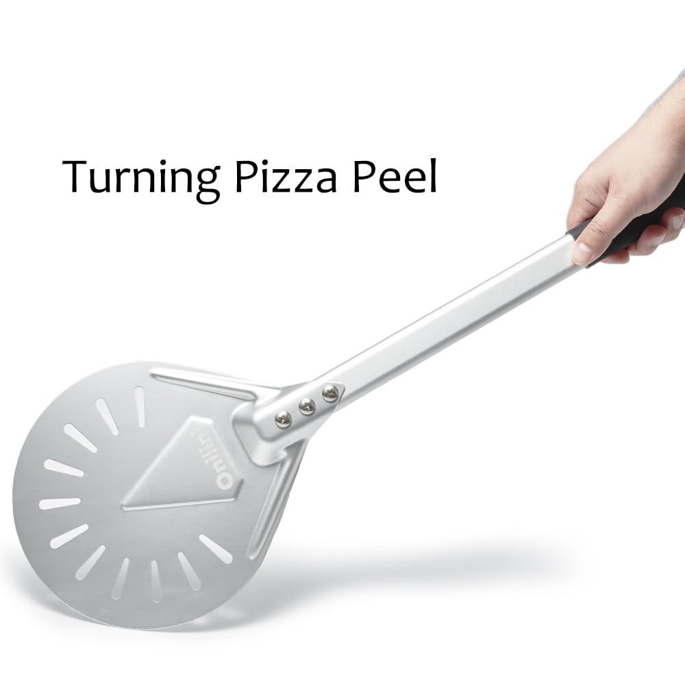 Pala Pizza Juego de palas for pizza perforadas, pala for rectangular y redonda, for aleación aluminio anodizado, herramienta for(12inch and 8inch Set)