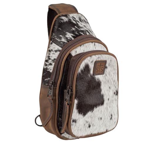 STS Ranchwear Womens Cowhide Sojourner Distressed Brown Leather Sling Bag OS3