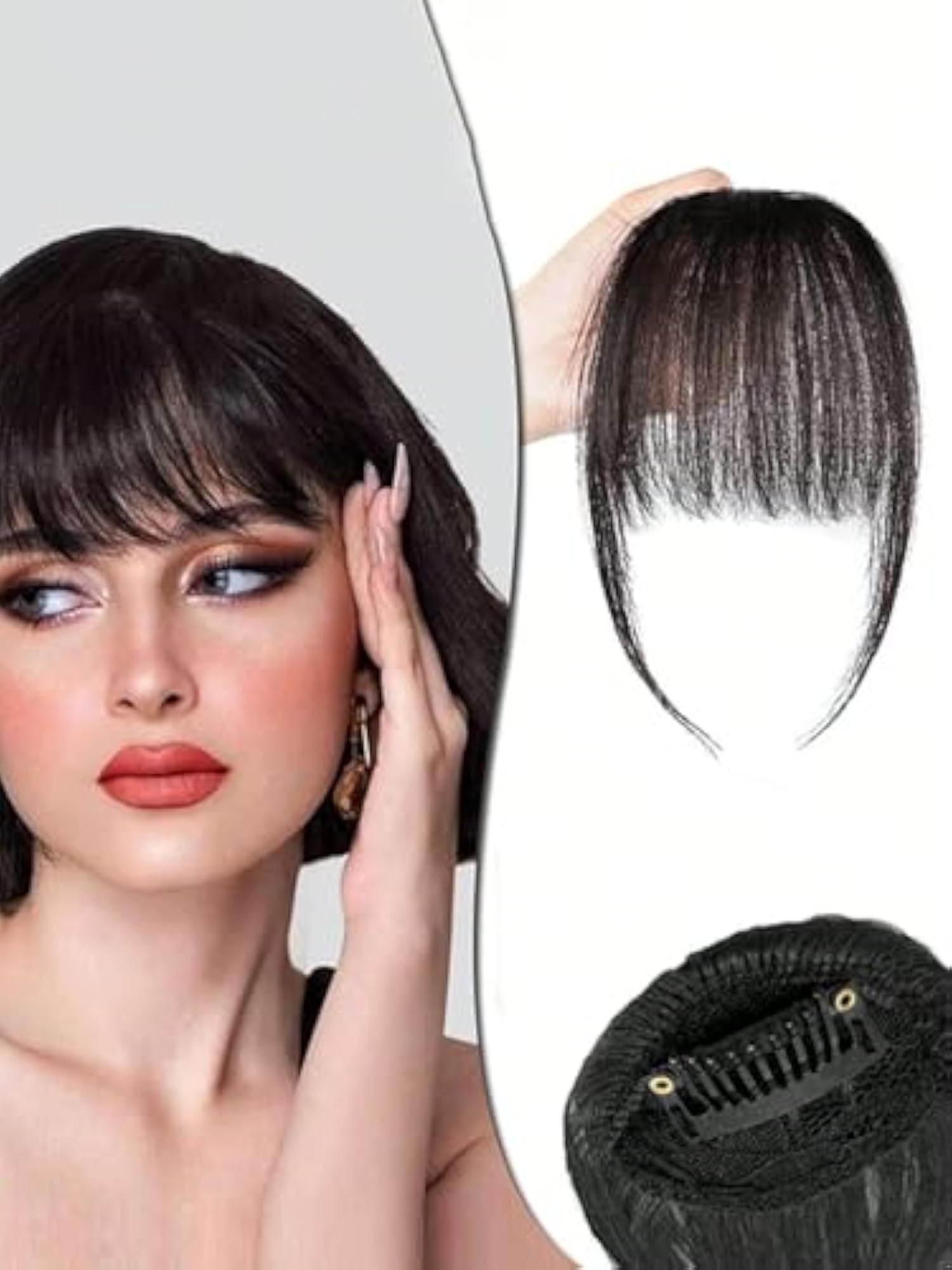 Front Bangs Hair Extensions Clip-On for Women, Stylish Look