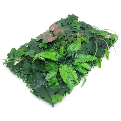 GARVALON Uv-resistant Artificial Green Plant Wall Panel Realistic Garden Leaf Backdrop for Balcony Foliage Mat with Natural Gloss for Relaxing Atmosphere and Privacy