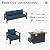 VONZOY Patio Furniture Set with Fire Pit Table, Aluminum Patio Furniture Set,Grey and Blue Outdoor Metal Sectional Sofa with Aluminum Fire Pit Table for Garden Backyard (Include Waterproof Cover)