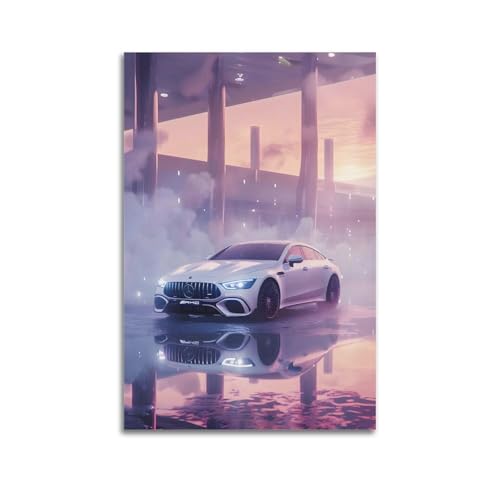 XHHOKA GT50 Poster su tela decorativa da parete e arte urbana con sfondo futuristico a 4 porte, 30 x 45 cm