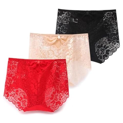 Justgoo Womens Sexy Thongs Lace Panties Underwear Low Rise T-Back Underpants Pack of 3 Cover