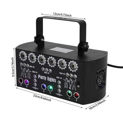 Partylicht Led Mit Fernbedienung FüR Discokugel Beleuchtung Partyleuchte 27LumièRes Disco Dj Schwarz 22 * 10 * 9.5Cm Halloween Weihnachten Klub Party Feiertage
