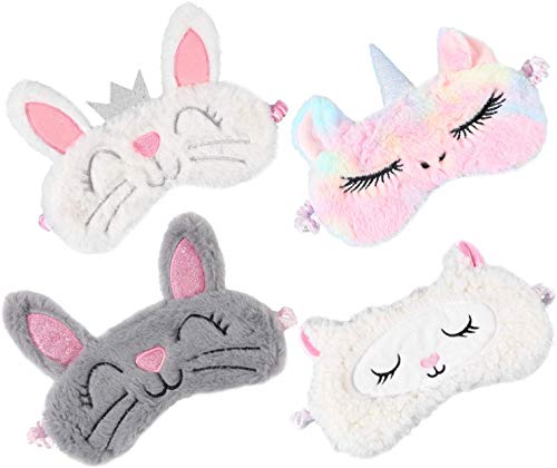 Jdyw 4pcs Antifaz Para Dormir Mascara De Conejo Animal Lindo Para Dormir Antifaces Mascara De Ojos Para Dormir Nina Nino Yoga Almohadillas Para Los Ojos Ejercicio Y Fitness Yoga
