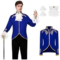 YORDET Disfraz de príncipe gótico para hombre, chaqueta