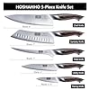 HOSHANHO 5 Pieces Knife Set, Japanese High Carbon Stainless Steel Kitchen Knife Sets, Professional Ultra Sharp Chef Knives Set with Ergonomic Pakkawood Handle