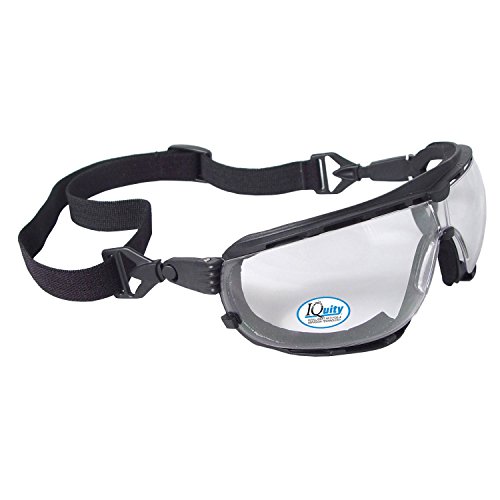 Radians DG1-13 Dagger Iquity Anti-Fog Foam Lined Safety Goggle with Snap-in Temples or Strap, Clear, Iquity Clear Anti-Fog, One Size