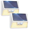 vighep 2 Pack Solar Motion Lights Outdoor, Waterproof Fence Lights Solar Powered with 3 Lighting Mode, Soft White LED Step Lights for Outside Wall Yard Deck Stairs Garden- White