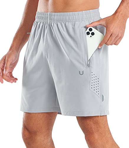 Northyard Mens Running Gym Shorts 5 Inch Quick Dry Athletic Shorts For Men -Lightweight Active Workout Sport With Zip Pockets Lightgrey 2Xl #TOP6
