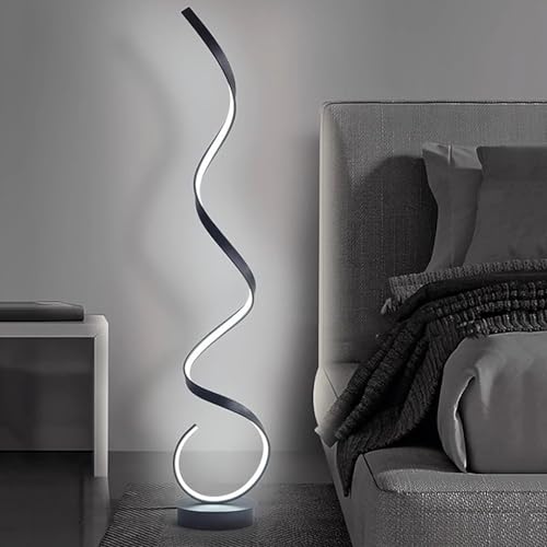 Lampadaire spirale moderne LED noir 133cm dimmable 3 couleurs - 2