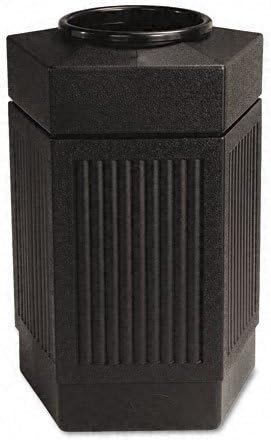 Canmeleon Collection 30 Gallon Pentagon Receptacle in Black