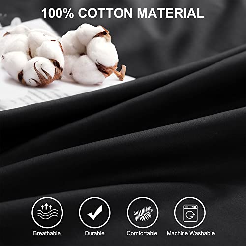 PiccoCasa Pillow Shams, Soft & Breathable Cotton Pillowcase with 4" Hem Decorative Ruffle Pillow Cases 2 Pack Envelope Closure Sham Pillow Cases Black 50x65cm - Cosy Home Interiors PiccoCasa Pillow Shams, Soft & Breathable Cotton Pillowcase with 4" Hem Decorative Ruffle Pillow Cases 2 Pack Envelope Closure Sham Pillow Cases Black 50x65cm - Image 4