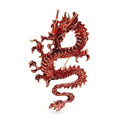 Broche dragon volant en émail au design artistique pour femme