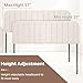 MastonHome Upholstered Headboard - Striped Interval - Adjustable Height - Metal Legs - Bed Frame (Beige, Queen (U.S. Standard))