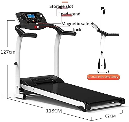 Image of Folding Treadmill Electric Motorized Power Walking Jogging Running Exercise Fitness Machine Trainer Equipment for Home Gym Office Space Saver