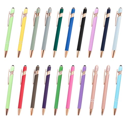 20本入り タッチスクリーン式ボールペン 書き込み用 格納式メタルボールペン オフィス 女性 男性 書き込み用