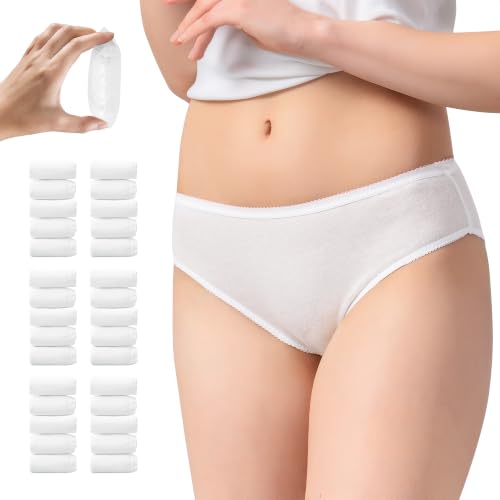 Image of 20 /10 /5 Pack Women's Disposable 100% Cotton Underwear Ladies Briefs Panties for Travel Hotel Spa Hospital Stays Emergencies