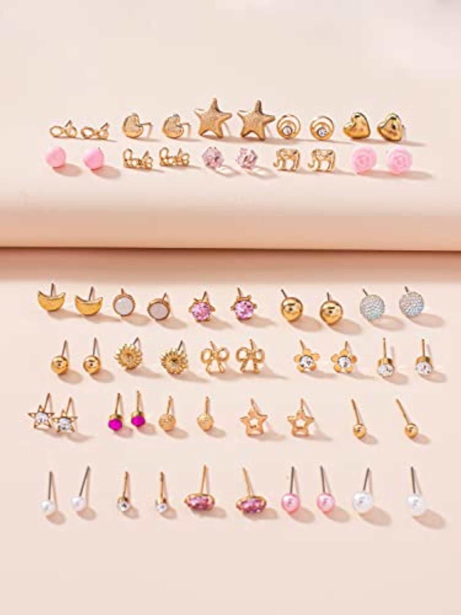 30 Pairs Women's Stylish Crystal Pearl Earrings Combo Set