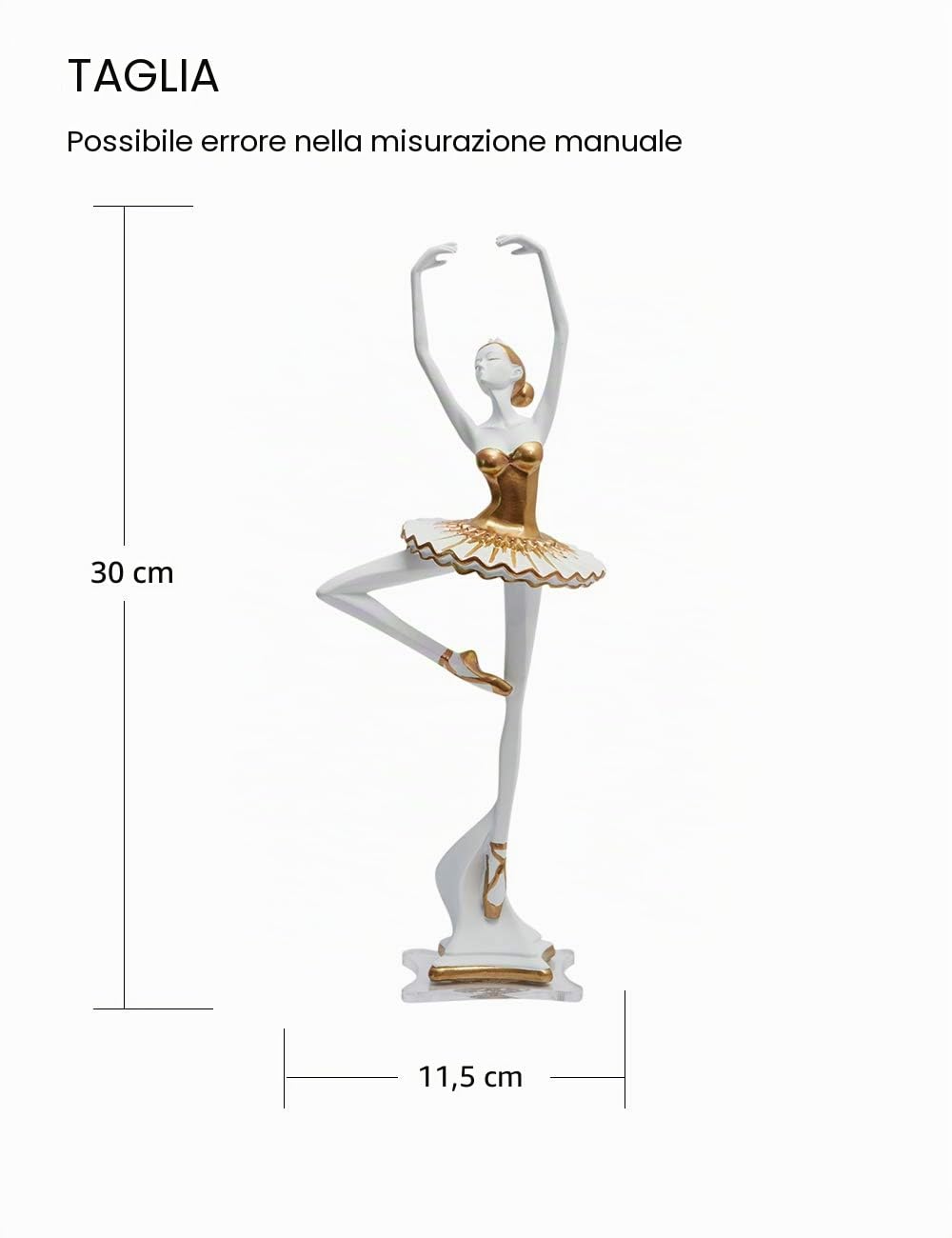 HAUCOZE Ballerina Figurina Donna Scultura Statua Moderna Decorazione 30cm