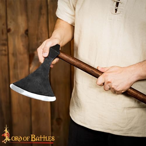 Lord of Battles Viking Axe Hand Forged Dane Axe Head High Carbon Steel Battle Axe, Outdoor Axe Head Replacement Tool for Wood Splitting and Hunting Axe Head Viking Gift for Him - Thumbnail 4