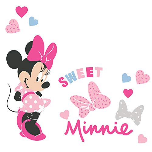 Image of Lambs & Ivy Disney Baby Minnie Mouse Love Wall Decals/Stickers with Hearts/Bows
