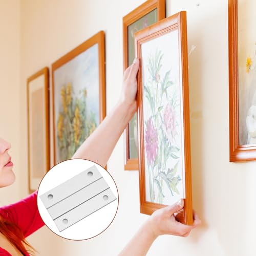 Image of Murtenze 4 Inch French Cleat Picture Hanger Z Hanger, Aluminum Interlocking Wall Mounting Bracket Hardware Kit Z Clips for Hanging Wall Painting, Picture, Whiteboard, Headboard, Artwork (2 Pairs)