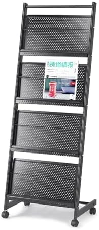 Mobile Magazine Racks Mobile Magazine Rack Floor-Standing Brochure Display Stand with Wheels ...