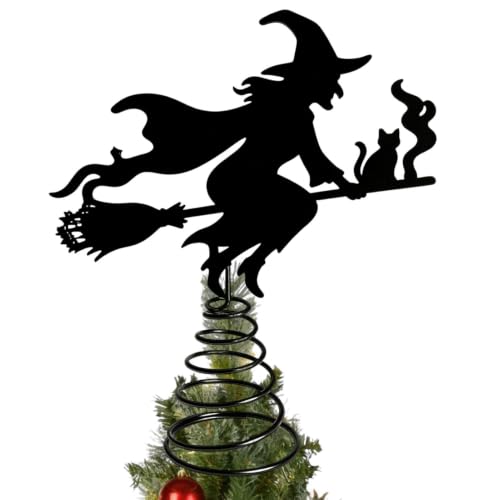 Cime de abeto de Halloween en hierro negro con luz LED para decoración del hogar 2