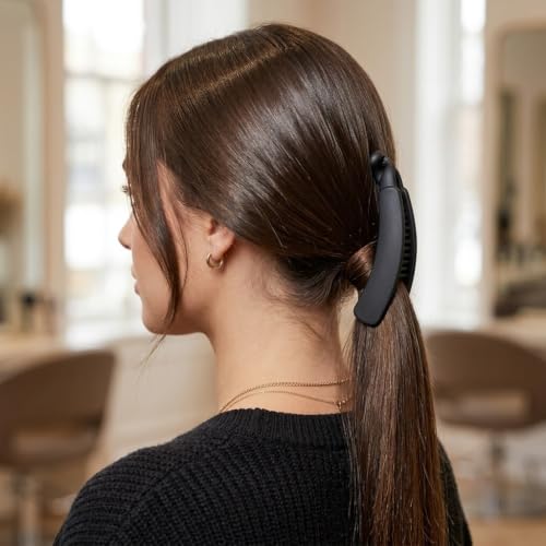 Image of Glaze Matte Finish Curved Hair Clips for Women & Girls Pack of 3 Hair Claw (medium)