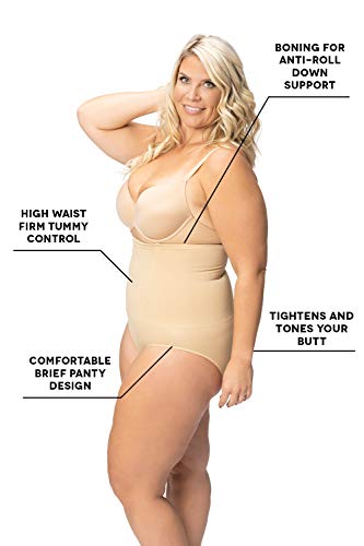 Robert Matthew Radiance Women's Shapewear High-Waist Brief (Small / Meduim, Nude)