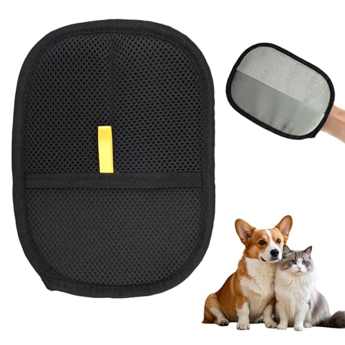 Image of Pet Double Sided Grooming Gloves,Static Removal Gloves for Pet Hair,Multi-Function,for Washing,Hair Removal,Beauty,Sofa,Bed Sheets,Clothes,Suitable for Cats and Dogs
