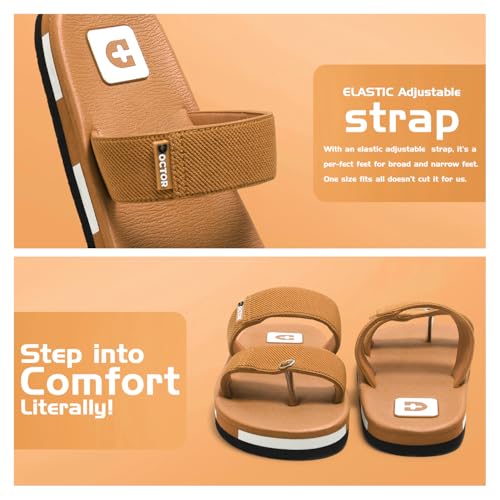 Image of DOCTOR HEALTH SUPER SOFT Men's Double Strap Casual Slides | Lightweight Cushioned EVA Slippers | Anti-Slip Comfortable Open Toe Sandals for Indoor Outdoor Everyday Wear
