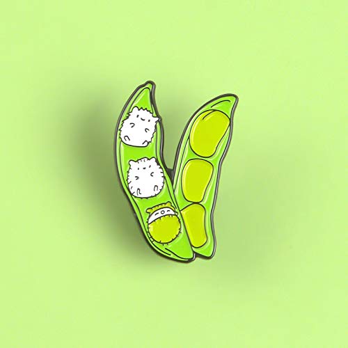 Pinos de metal para colorir desenho animado Gatinho branco vivendo em ervilhas, broches, saco de cra