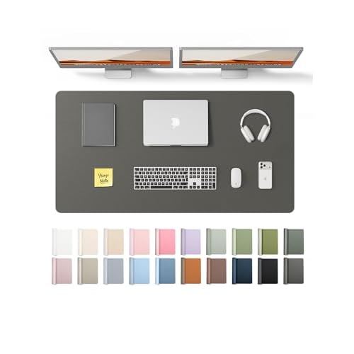 YSAGi Leather Desk Protector, Office Mat, Large Mouse Mat, Non-Slip PU Leather Blotter, Laptop Desk Pad, Waterproof Writing Pad for Office and Home (D