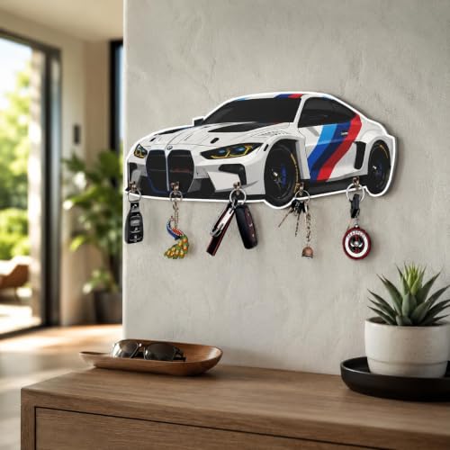 Webelkart MDF UV Printed Key Holder for Wall with 5 Hooks – Decorative Wooden Key Hanger Organizer for Home, Office, Entryway – Wall Mounted Key Stand