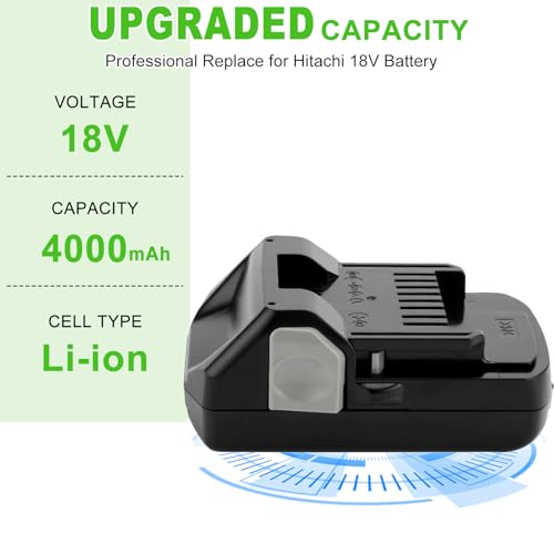 Image of 2Pack 4000mAh 18V Battery Replacement for Hitachi BSL1815X BSL1815S BSL1830 BSL1830C 330139 330557 339782 for Hitachi 18V Battery