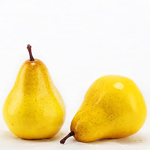 Lorigun 5Pcs Fake Pear Artificial Fruit Faux Pears For Photo Props Home Decoration(Yellow) #TOP3