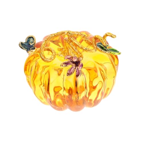 STOBAZA 1pc Glass Crystal Pumpkin Glass Pumpkin Table Accent Pumpkin Sculpture Thanksgiving Table Decor Glass Pumpkin for Orange Glass Pumpkin Pink Decor Small Glass Artificial