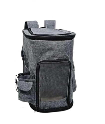 Mochila Bolsa para Transporte de Animais de Estimação, Viagem e Passeio, Tamanho Grande. (Cinza)