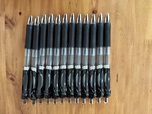 K35 Bolígrafos de Gel con Tinta Negra, Punta Media 0.5mm, Retráctiles, Pack 12 miniatura 2