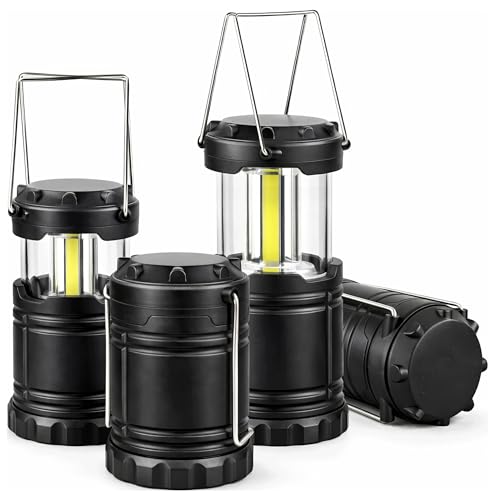 MalloMe LED Camping Lantern, Battery Powered Lanterns for Power Outages, Portable Hanging Collapsible Camping Lights for Outdoor, Home, Emergency, Hurricane Lamp Survival Outage Light 3 x AA Operated