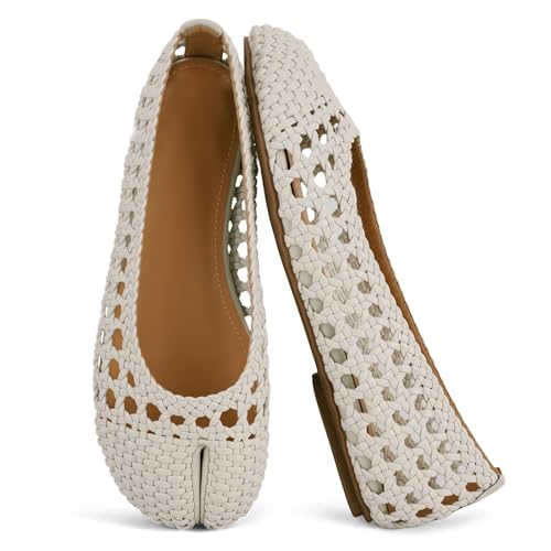 Image of VBDB Mesh Ballet Flats for Women Split Toe Tabi Flats Wide Width Mesh Flats Low Heel Casual Ballerina Comfortable 2026 Spring Summer Shoes